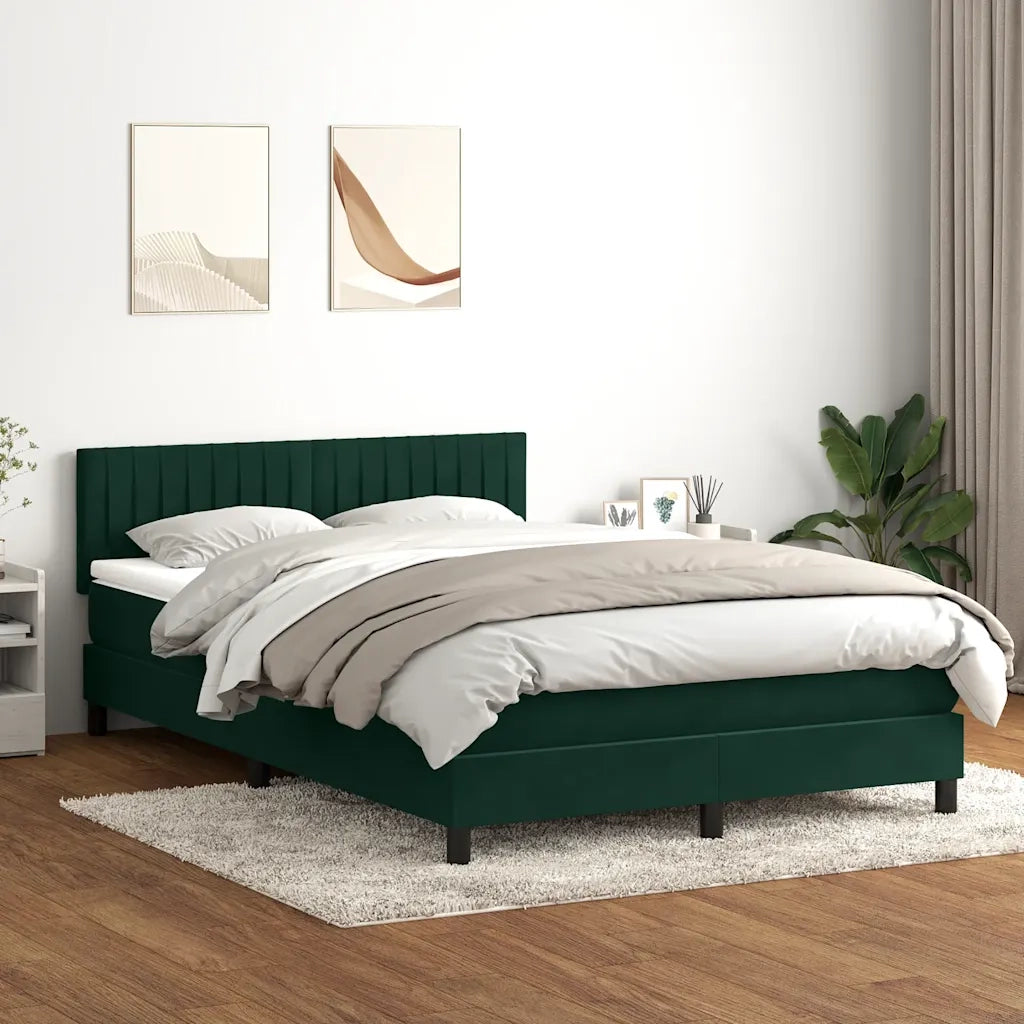Giroletto a Molle con Materasso Verde Scuro 160x220 cm Velluto 3316458