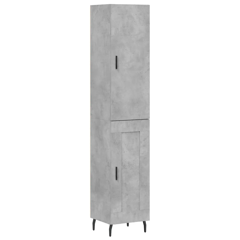 Credenza-Buffet-Armadio da cucina Grigio Cemento 34,5x34x180 cm in Legno Multistrato 461034