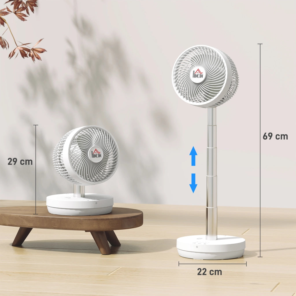 Ventilatore da Scrivania con Telecomando e Batteria Ricaricabile USB, Regolabile in Altezza e Inclinazione, Bianco ¨C zephmum ¨C 30x20x15