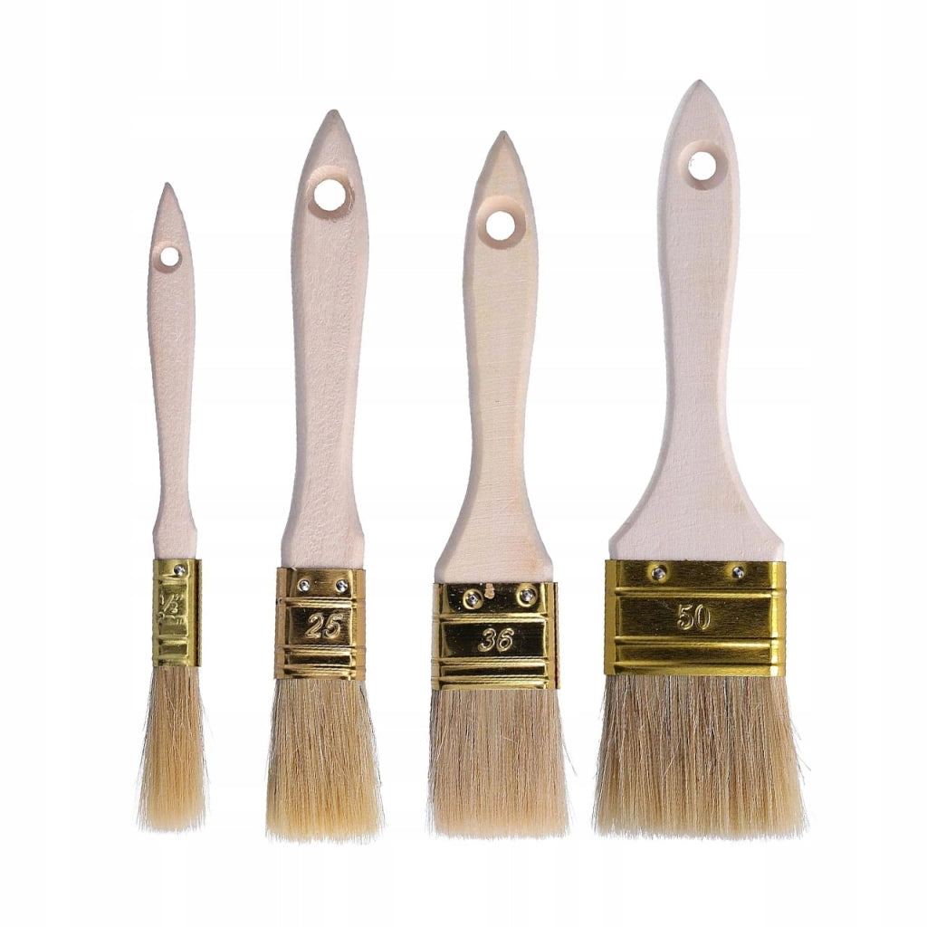 Set di Pennelli Piatto 20 Pezzi + 2 Nastri Adesivi Blu 40 mm – Set per Pittura di Precisione | Manici in Legno