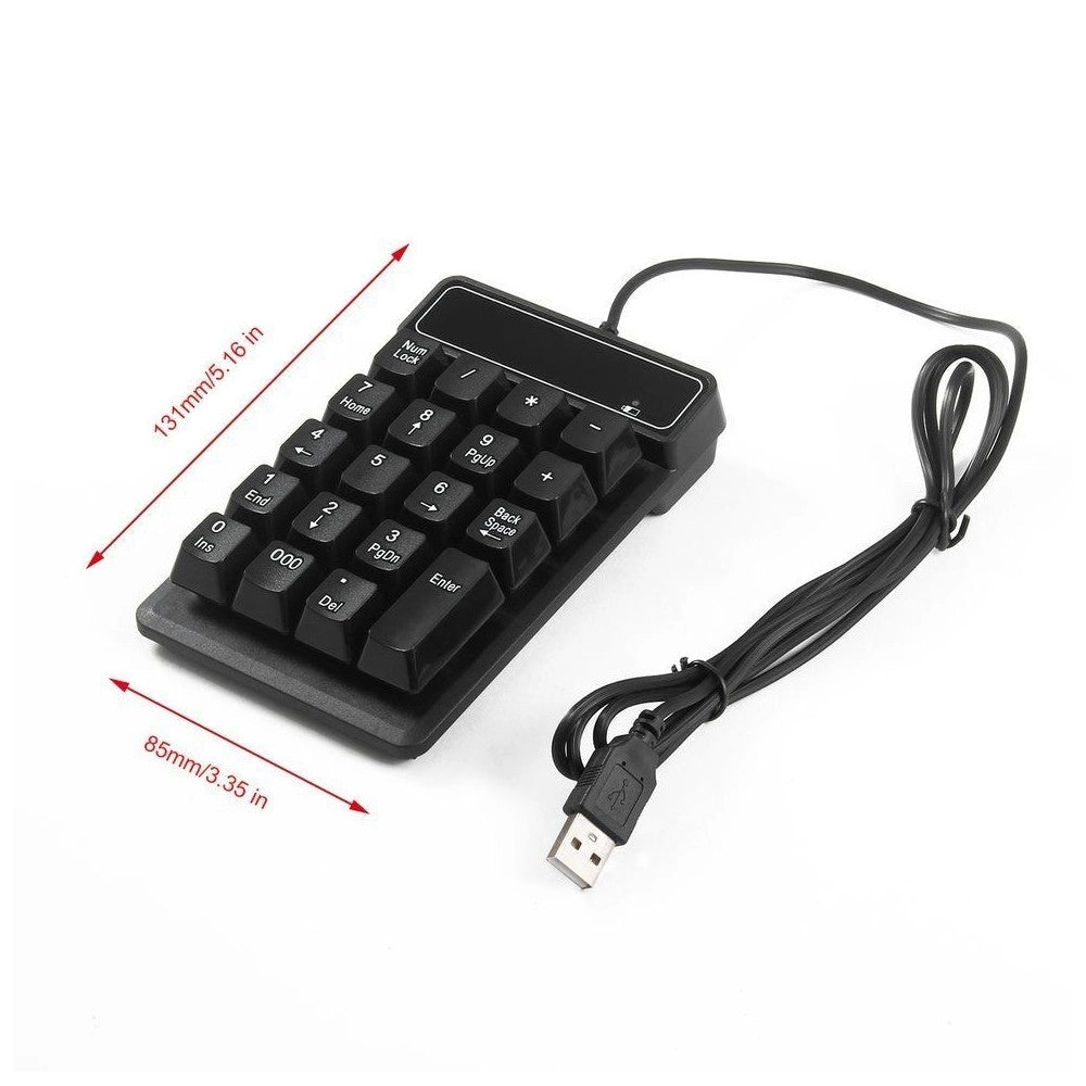 Trade Shop - Tastierino Numerico Usb Tastiera 19 Tasti Calcolatrice Per Pc Computer Notebook -