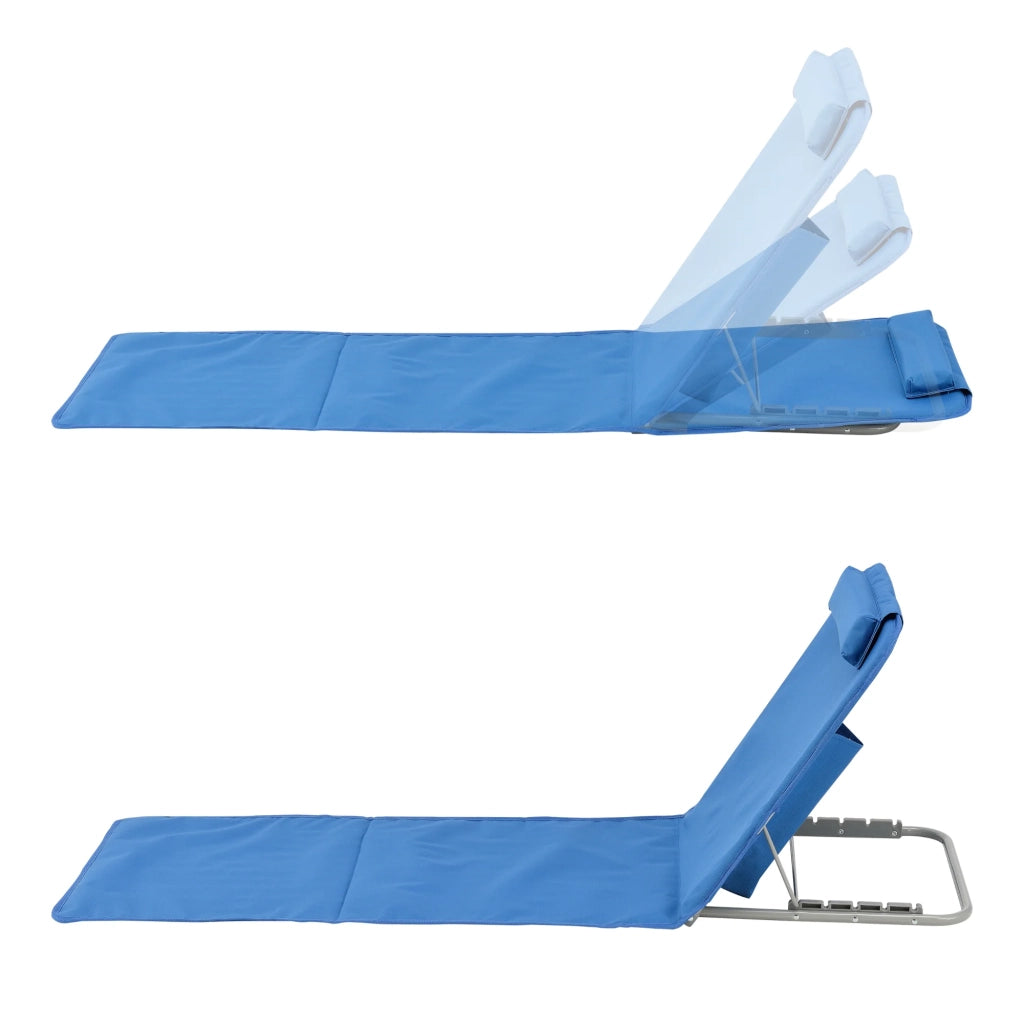 Set di 2 materassini da spiaggia con schienale reclinabile blu 03_0009657