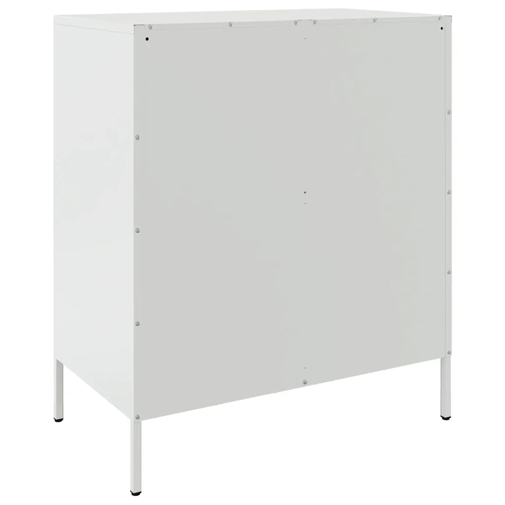 vidaXL Credenza Bianca 68x39x79 cm in Acciaio