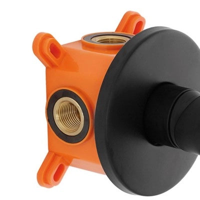 Miscelatore doccia Flat in ottone nero opaco con corpo incasso incluso