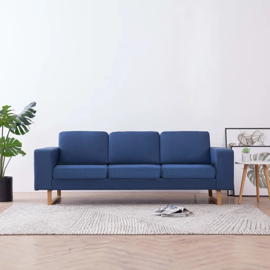 Divano a 3 Posti in Tessuto Blu cod mxl 39570