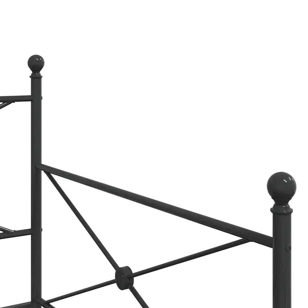 Divano Letto Estraibile senza Materasso Nero 107x203 cm Acciaio 4104678