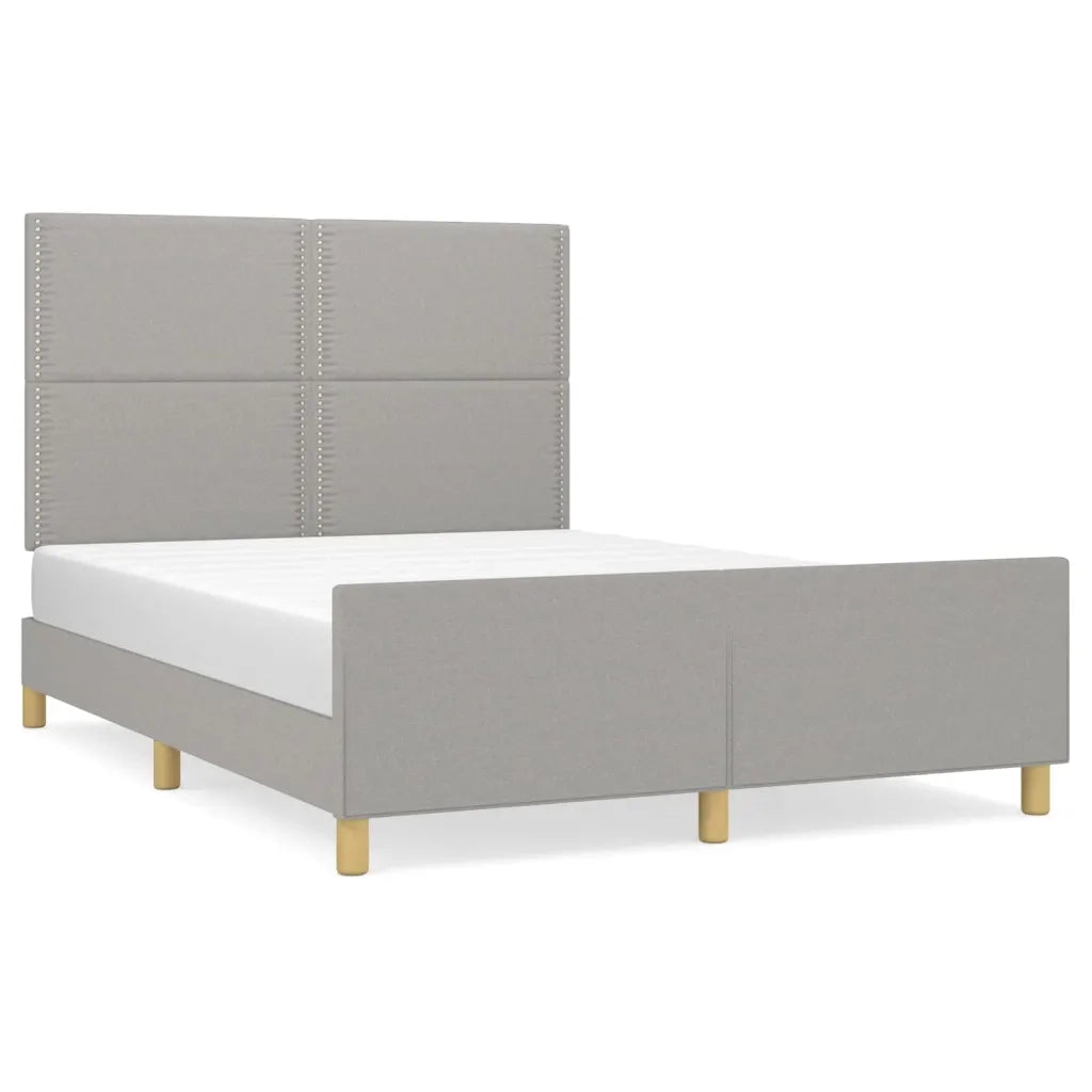 Giroletto senza Materasso Grigio Chiaro 140x190 cm Tessuto