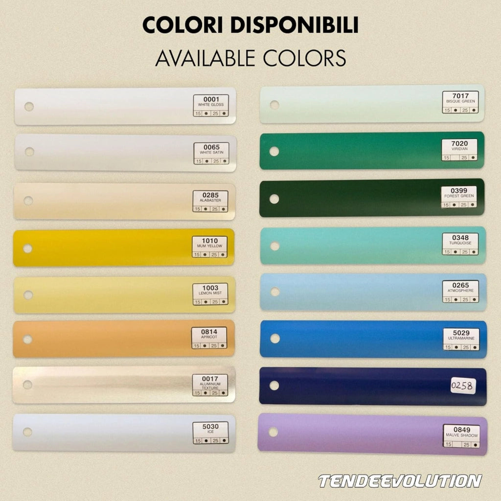 Tenda Veneziana Su Misura in Alluminio, Lamella da 25mm - Larghezza 0,60 x Altezza 2, Col. Blu 0258, Comando e Orientamento a Destra
