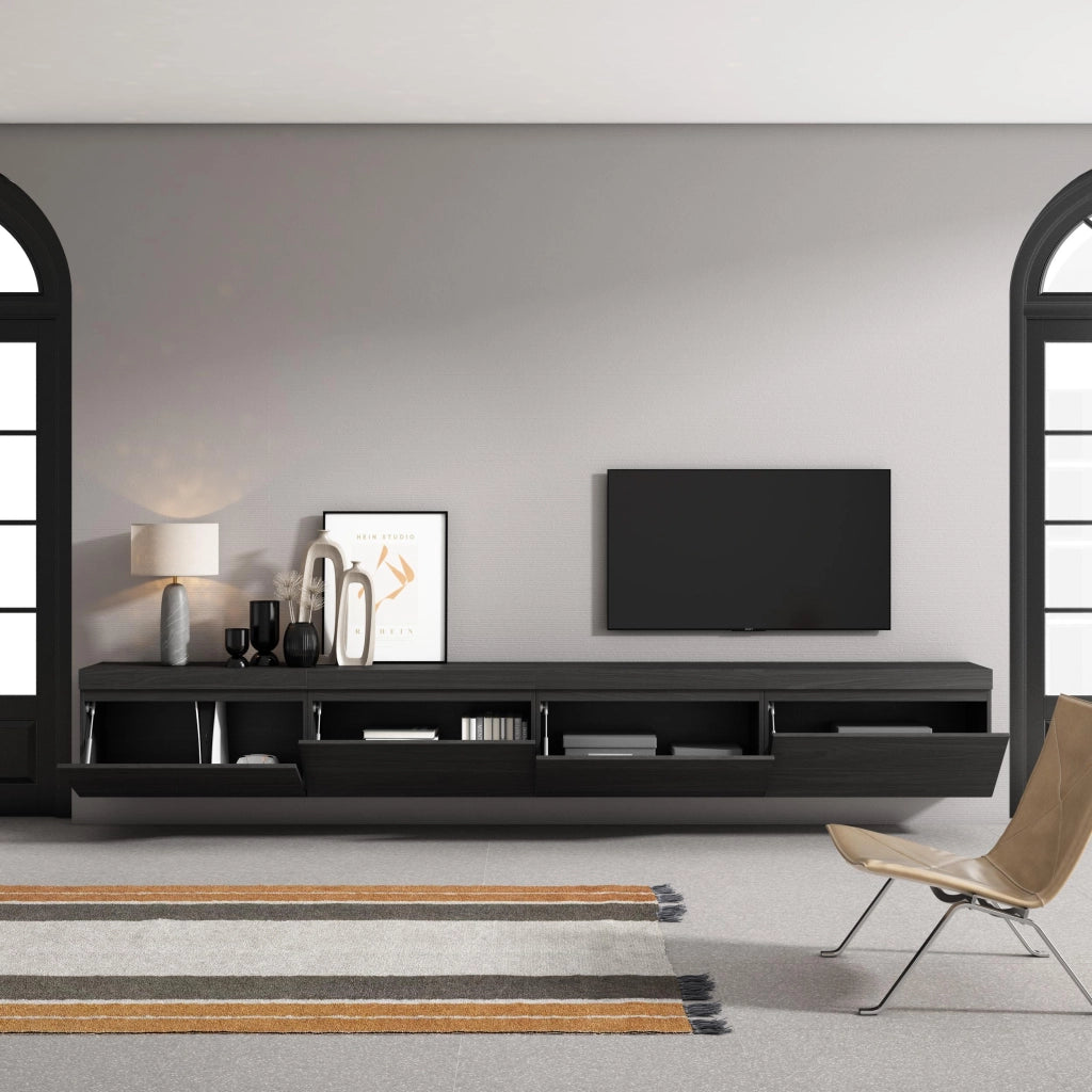 Mobile TV Soggiorno, 320x35x45cm, TV di grande formato, da appendere, Nero RF3626