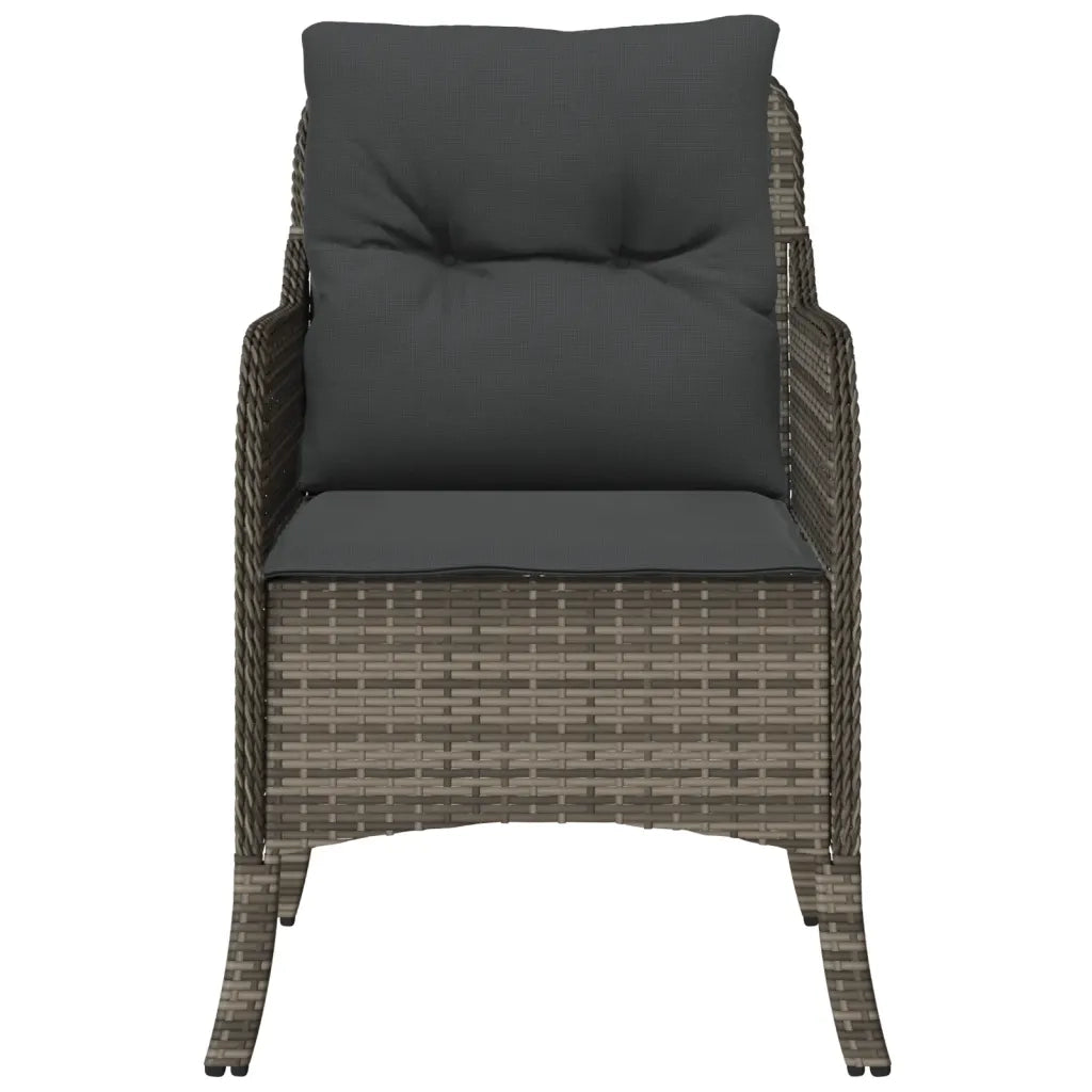 Sedie da Giardino con Cuscini 2 pz | Sedie da Esterno Grigie in Polyrattan