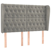 Testiera | Testata ad Orecchio Grigio Chiaro 147x23x118/128 cm in Velluto