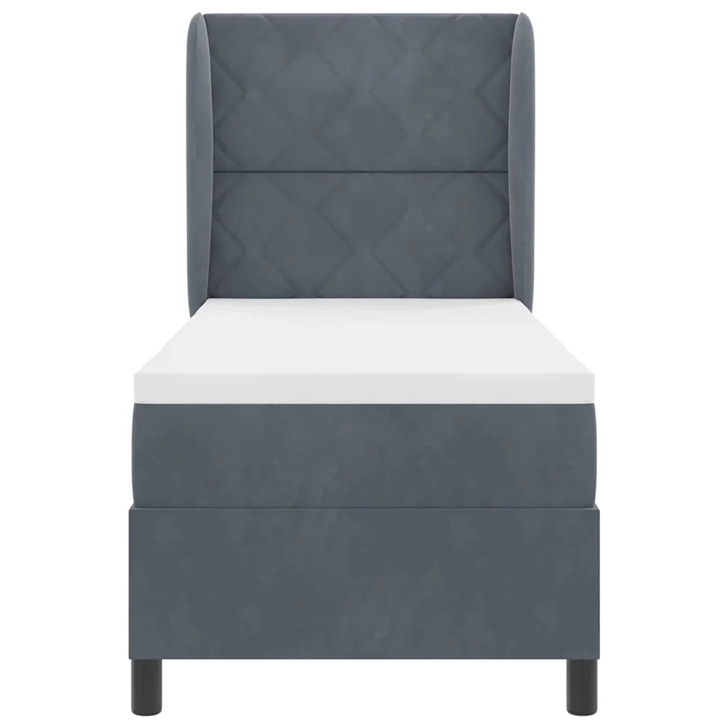 Letto a molle con materasso Grigio scuro 200 x 80 cm Poliestere 3340953