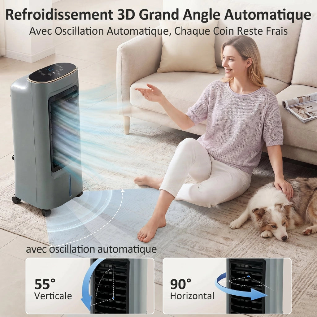 Climatizzatore portatile 4 in 1 umidificatore purificatore ventilatore ¨C zephmum ¨C grigio