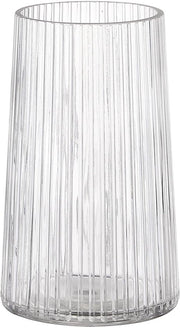 Vaso di cristallo trasparente per fiori, vaso di cristallo per fiori, vasi per fiori per bouquet, vasi moderni a rilievo per salotto, sala da pranzo, tavolo da salotto, ufficio, matrimonio, 20 cm