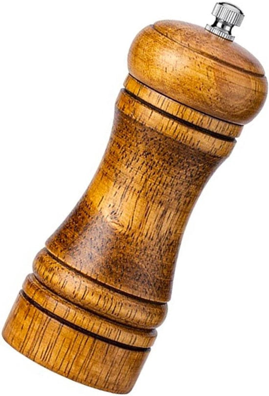 Molinello in Legno con Grado di Macinazione Regolabile - 12,7 cm Alto Molino Manuale per Erbe