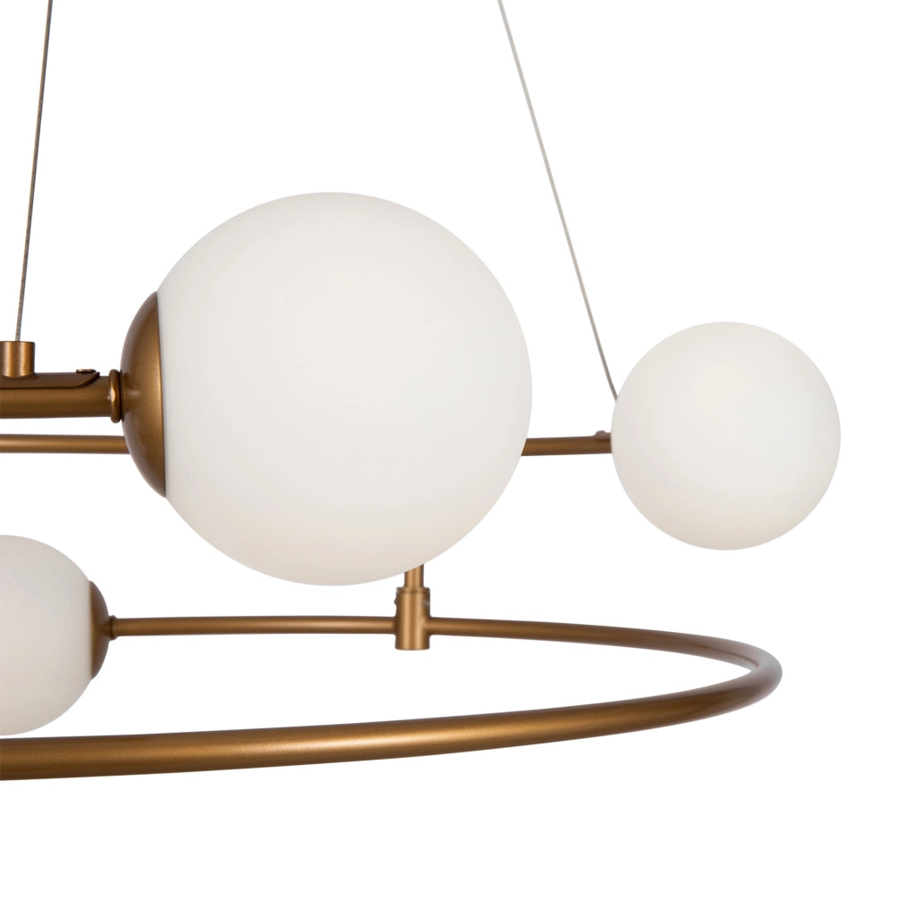 Maytoni Lampadario Minimal Balance 4 luci G9 oro metallo diffusori vetro
