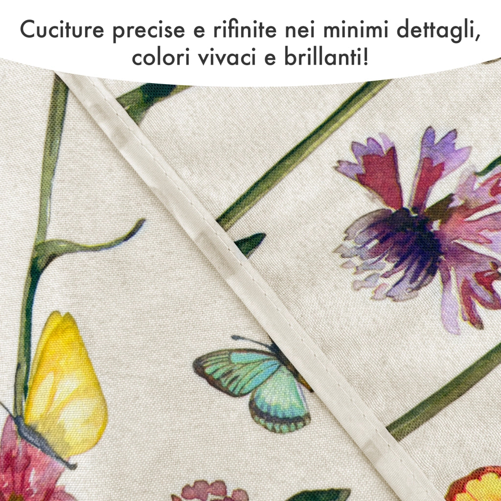Tovaglia Antimacchia No Stiro Idrorepellente Resistente Alle Macchie Certificata Oeko Tex Copritavolo Proteggi Tavola Fantasie Estiva Estate Tavolo Giardino Terrazzo Cucina Tovaglie Moderne Farfalle - 140x180Cm