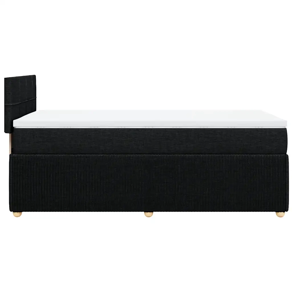 Giroletto a Molle con Materasso Nero 100x200 cm in Tessuto