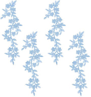 Pannelli floreali 4 pezzi - Applicazioni staccabili - Lavori di ricamo - Pannello decorativo - 25 x 9 cm - Per abito da sposa stoffa