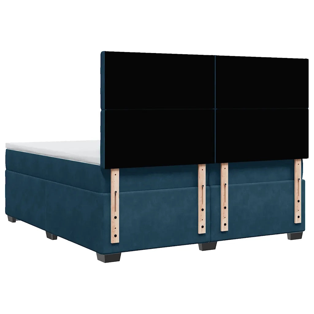 Giroletto a Molle con Materasso Blu 200x200 cm in Velluto 3291018