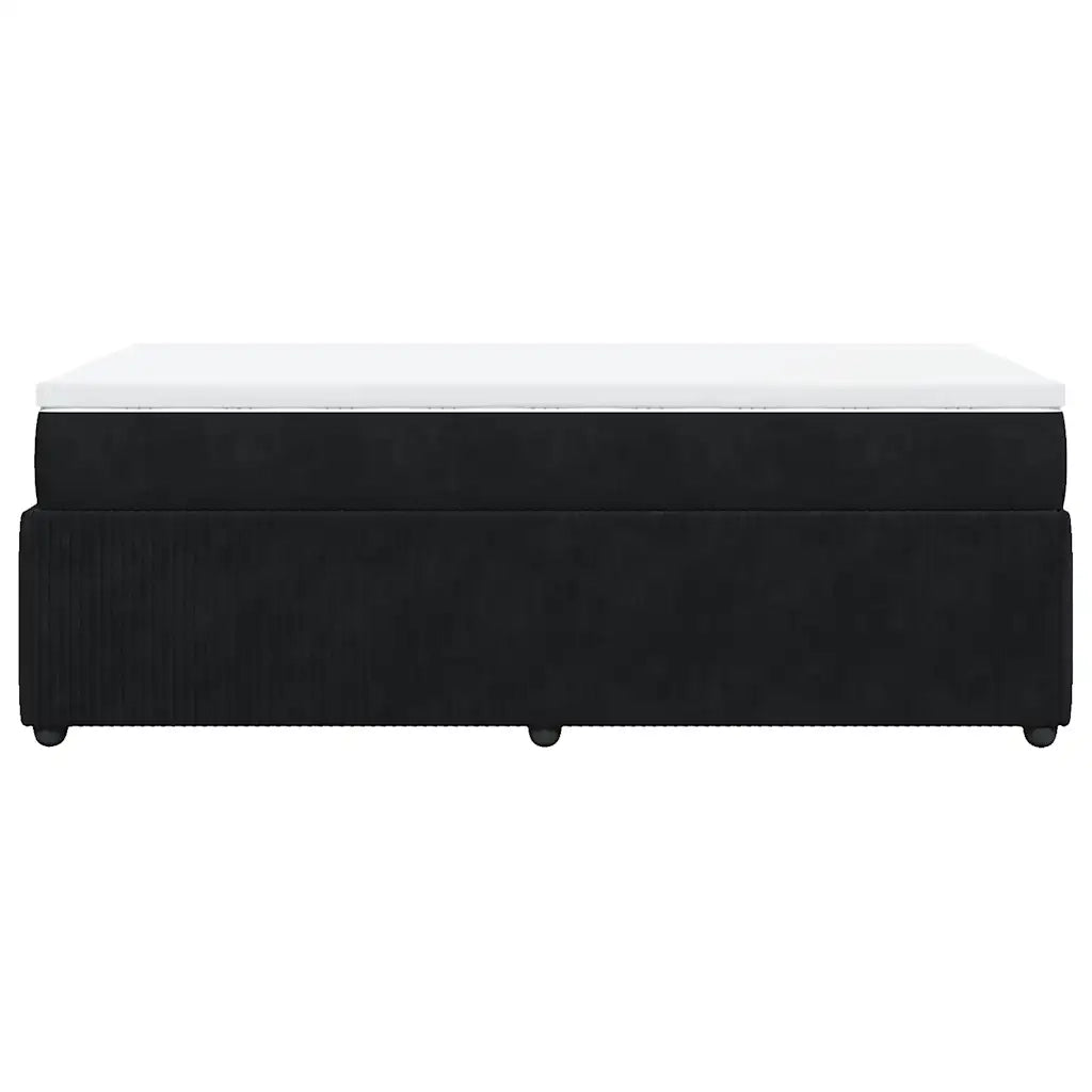 Giroletto a Molle con Materasso Nero 100x200 cm in Velluto 3285622