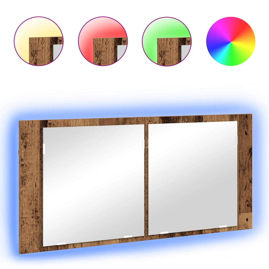 Mobile per Specchi LED Legno Vecchio 100x12x45 cm Legno Ingegnerizzato