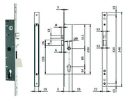 ELETTROSERRATURA INFILARE MONTANTI CON CATEN. QUADRO E SCROCCO 78180  mm.35 (781802352)    ISEO