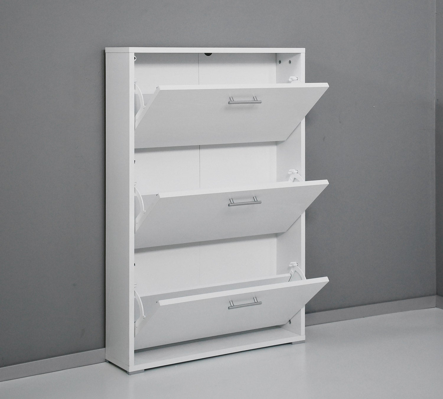 Scarpiera Salvaspazio 3 Ante 9 Paia 72,3x18,1x108,3 cm in Truciolare Nobilitato Bianco Frassino