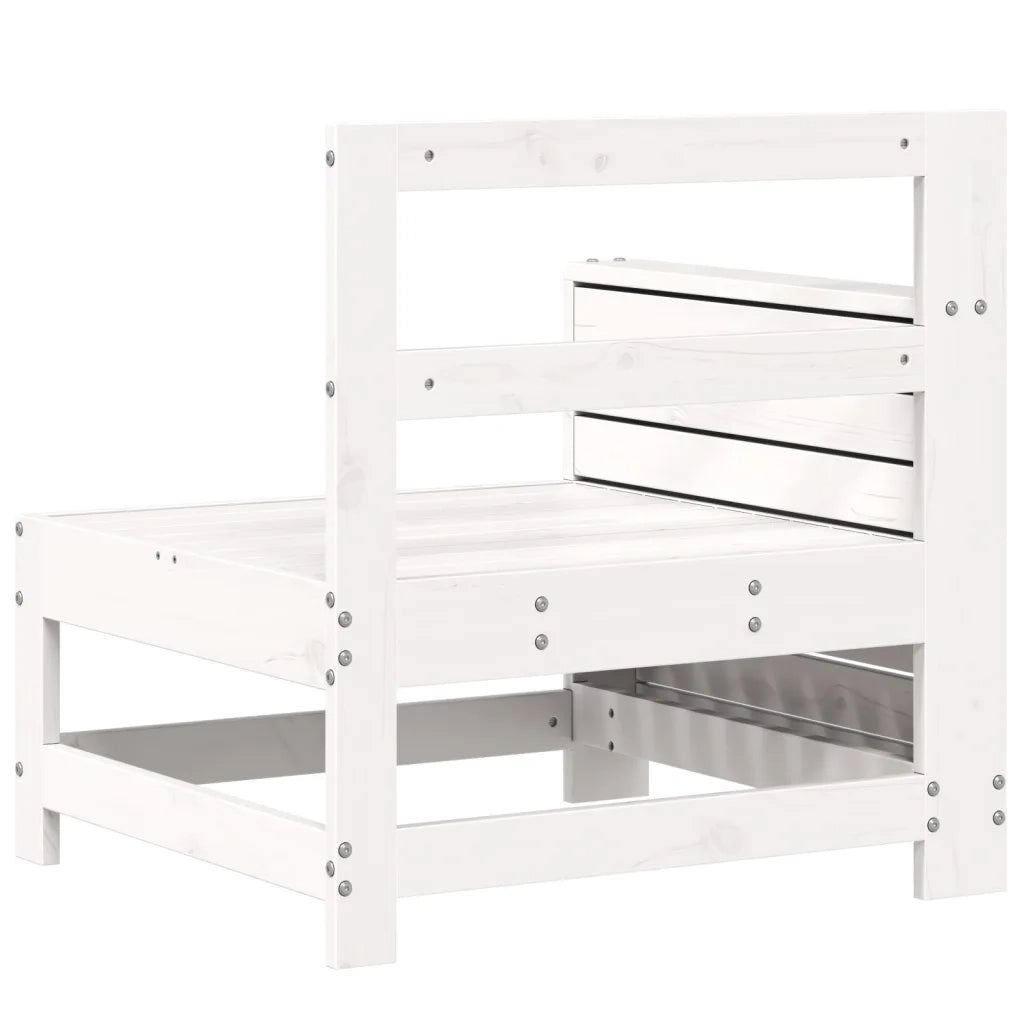 Divano senza Braccioli da Giardino-Sofa da Giardino-Divano da esterno Bianco 69x62x70,5 cm Pino
