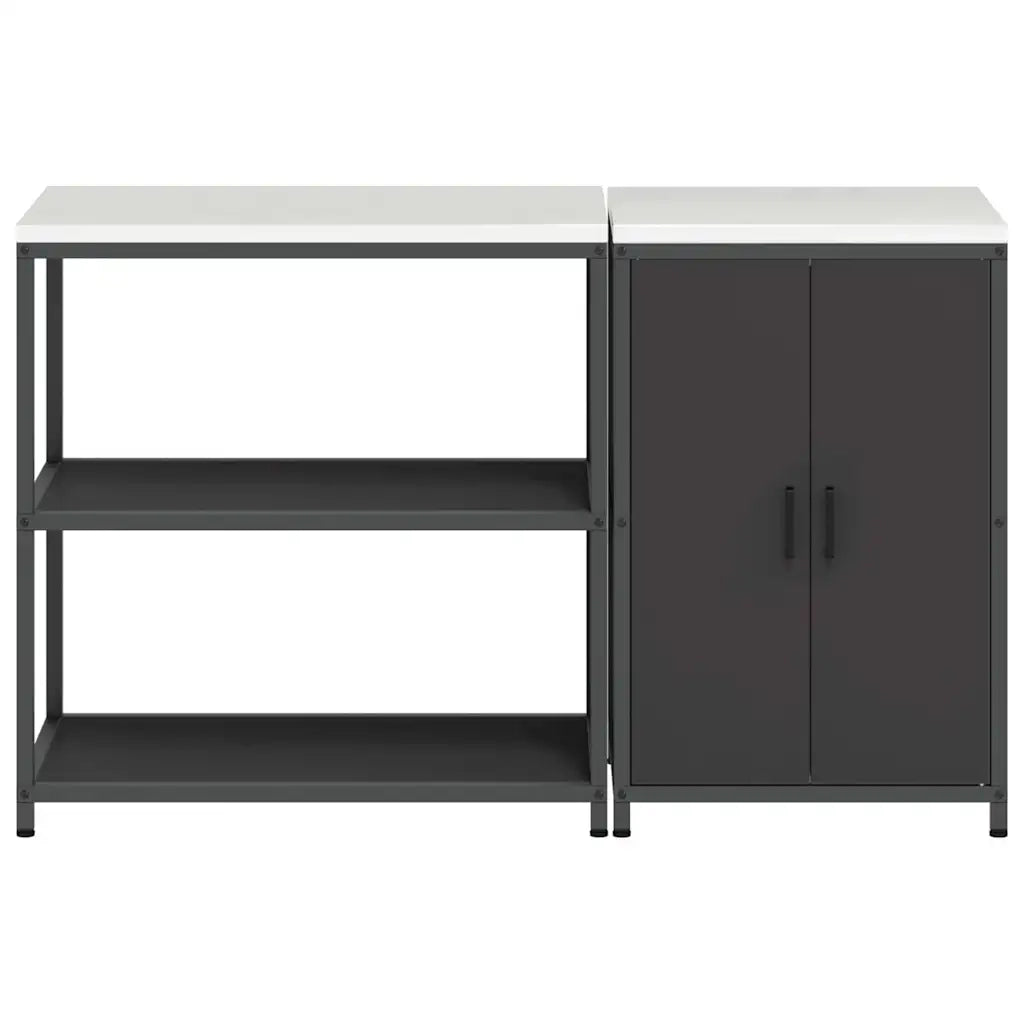 Set di Stoccaggio per Cucina con lo scaffale 2 pcs Nero 3392659