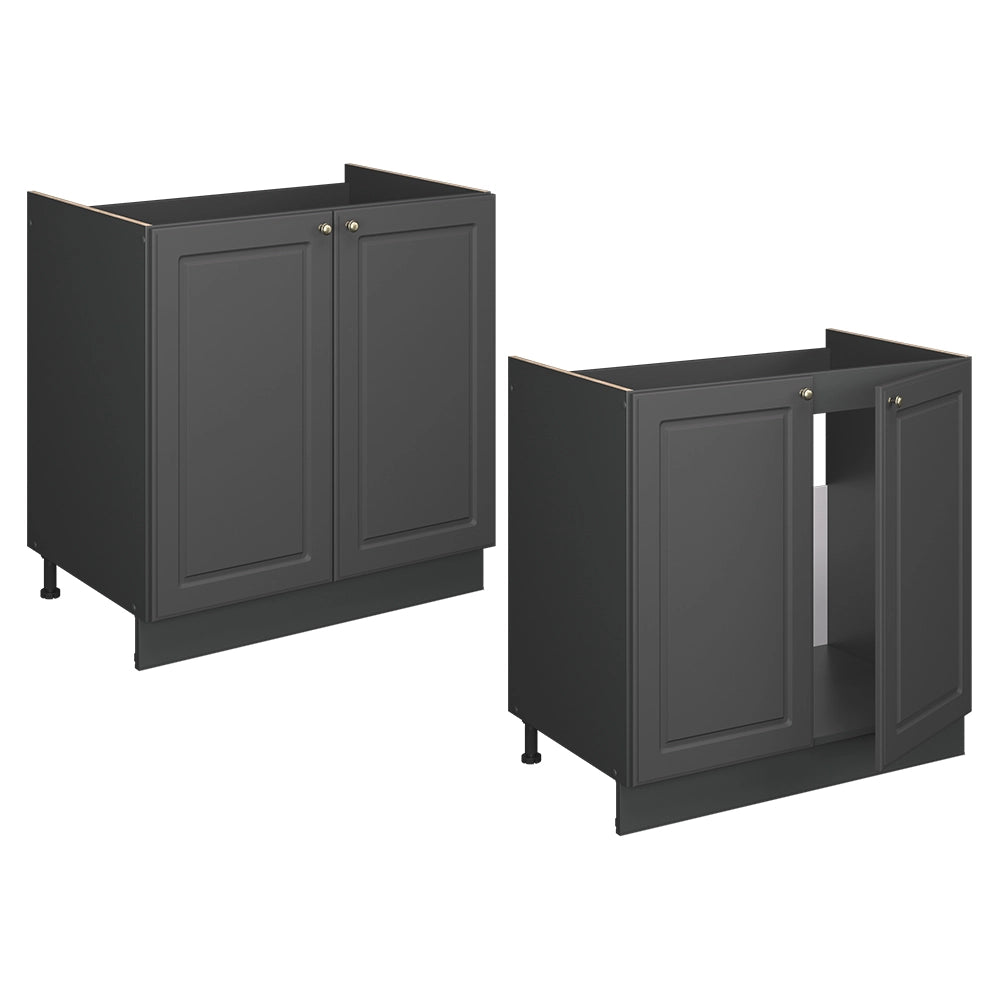 Vicco Mobile lavello cucina Landhaus antrazit-oro 80 cm , PL Marmo