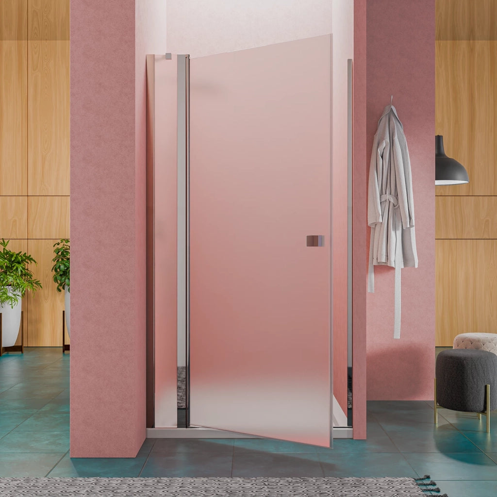 Porta doccia a nicchia con apertura a battente da 95cm in vetro 6mm opaco | Valla