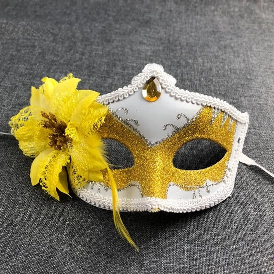 Maschera di cartone per spettacolo, 1 pezzo, giallo