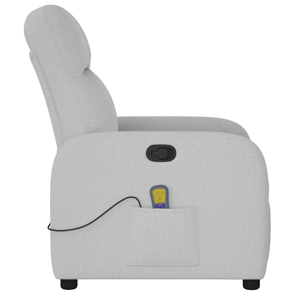 Poltrona Massaggiante Reclinabile Grigio Nuvola in Tessuto 4015541