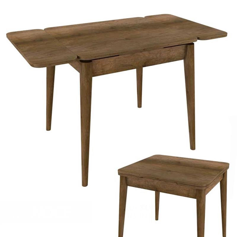 TAVOLO ALLUNGABILE IN LEGNO AD EFFETTO LEGNO 70X 80 X 75 CM COLORE NOCE