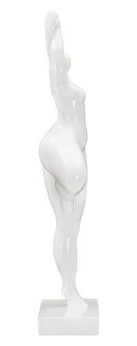 Statua Donnina Yoga 16x45,8x9 cm in Poliresina Bianco