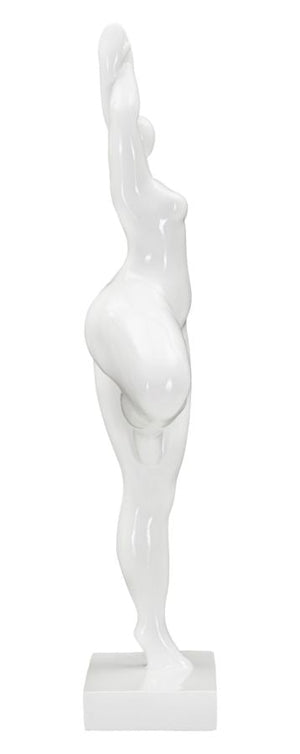 Statua Donnina Yoga 16x45,8x9 cm in Poliresina Bianco