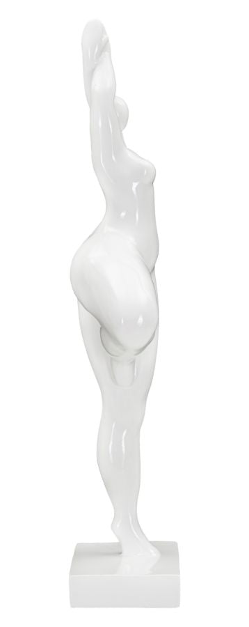 Statua Donnina Yoga 16x45,8x9 cm in Poliresina Bianco