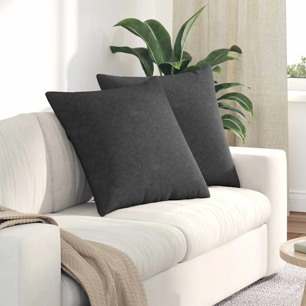 Cuscini da Divano 2 pz-Set di 2 Cuscini per Sofa Grigio scuro 60 x 60 cm 231381