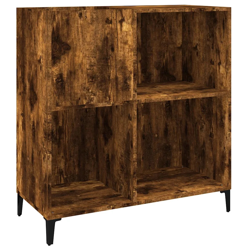 Mobile Porta Dischi Rovere Fumo 84,5x38x89 cm Legno Multistrato 832002