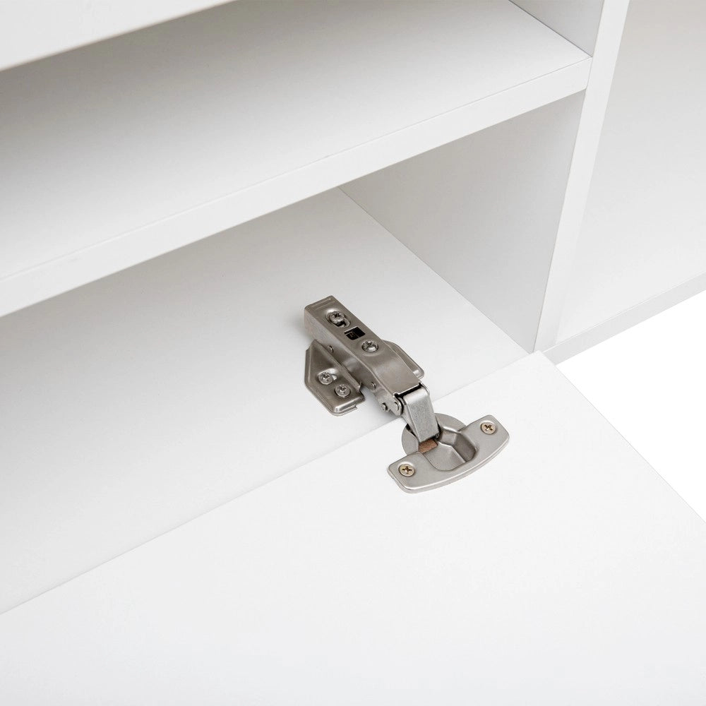 Mobile TV Bianco con LED ¨C Xylo ¨C Legno Lucido 240cm