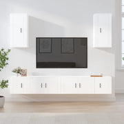 Set di Mobili Porta TV 6 pz-Set di 6 Credenza per TV Bianco in Legno Multistrato 354863