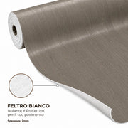 1 x 15 m (15 m²) Pavimento Vinilico a Rotolo Effetto Legno Rovere Grigio – Spessore 2 mm con Feltro Fonoassorbente