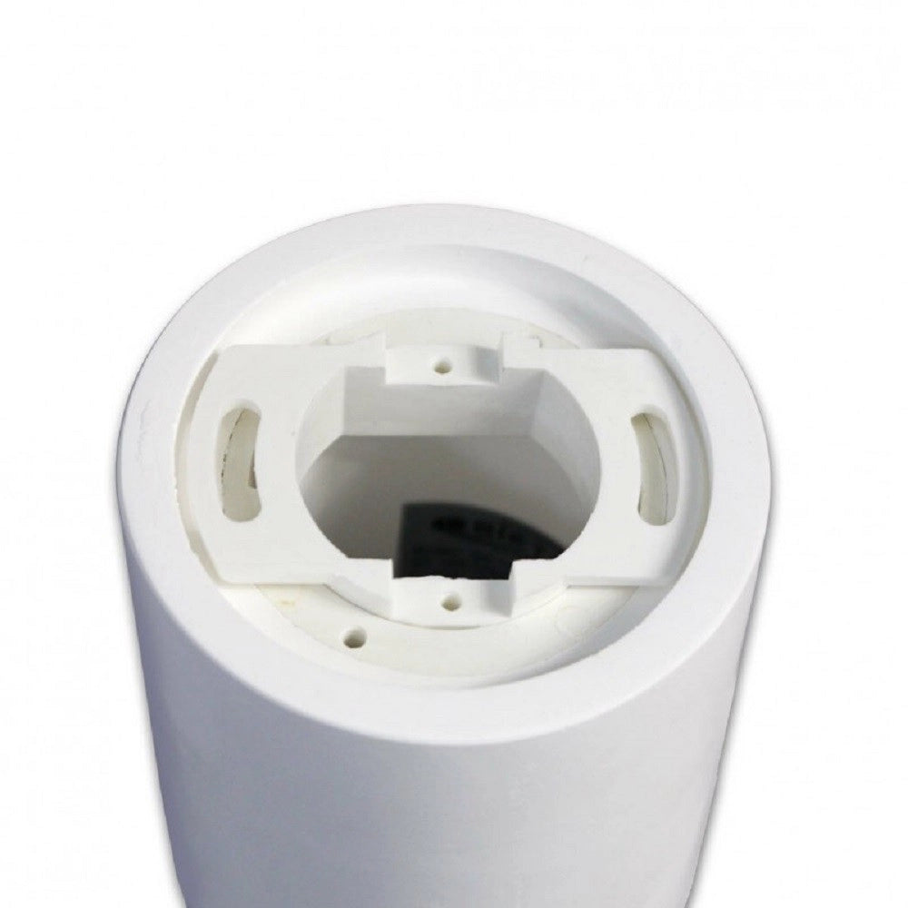 Trade Shop - Portafaretto A Cilindro Gesso Soffitto Verniciabile Supporto Faretti Gu10 Gs-c11 -