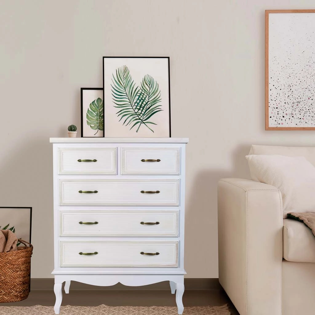 Cassettiera in legno bianco 80x40x105h