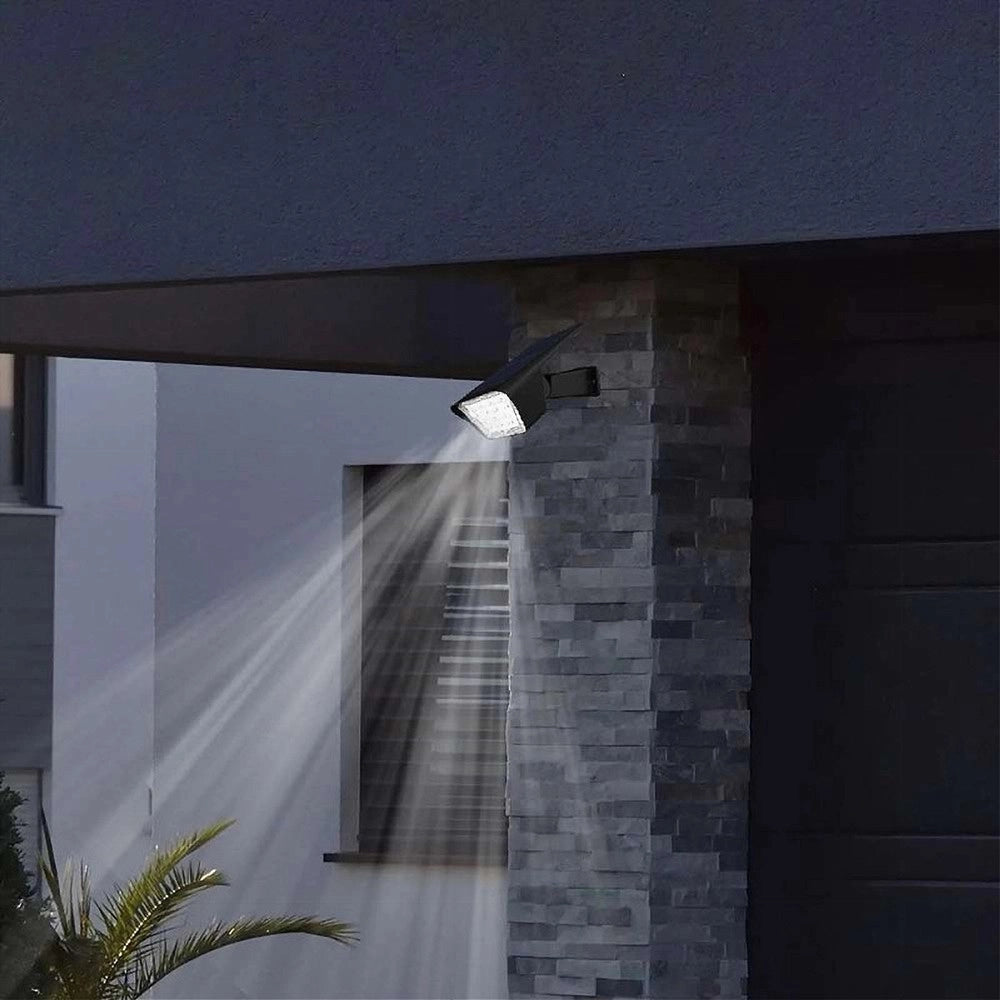 Trade Shop - Faretto 7led Picchetto Ricaricabile Con Pannello Solare Crepuscolare Muro Yh0514 -
