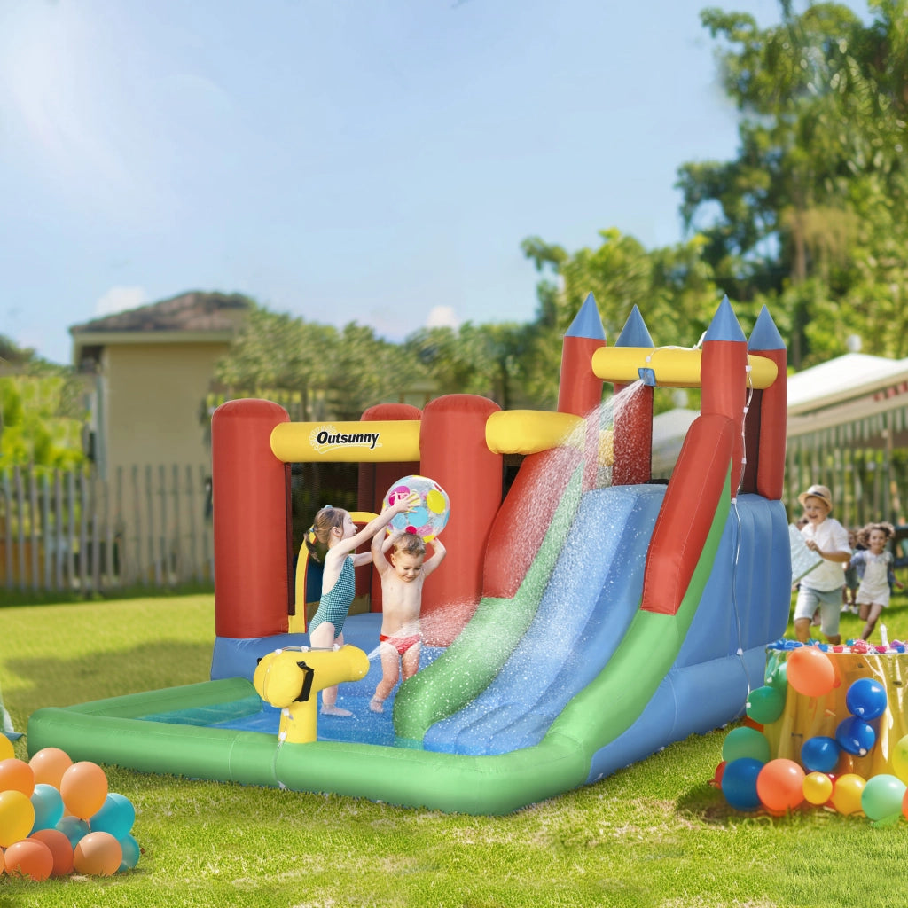 Gonfiabile Bambini con Scivolo Trampolino Piscina ¨C zephmum ¨C 330x245x215cm