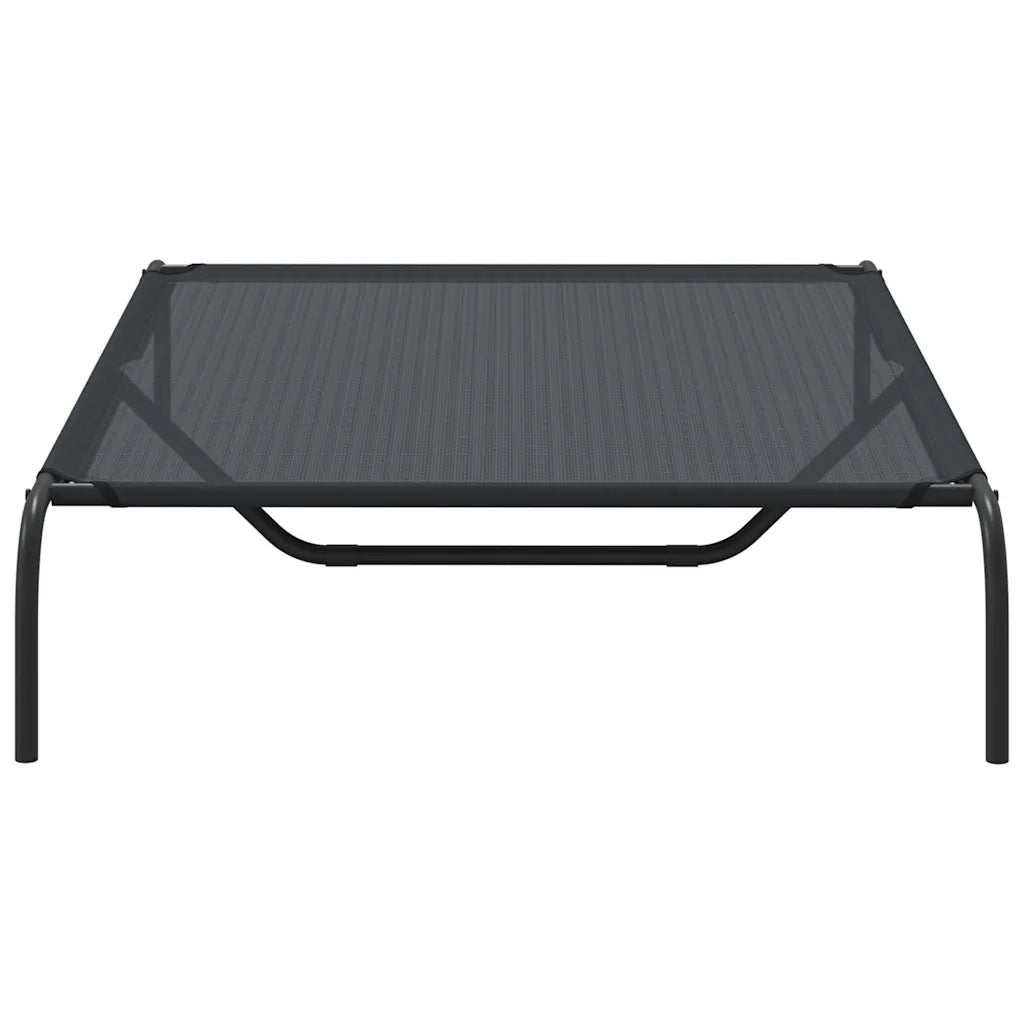 Cuccia per Cani Rialzata Nera 130x80x20 cm Textilene e Acciaio CFW3116945