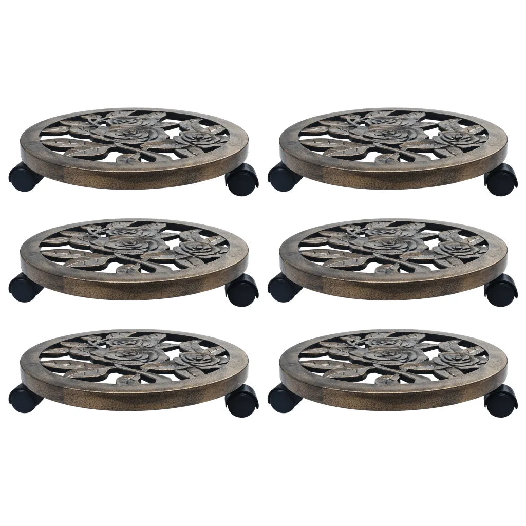 Carrelli Portavasi 6 pz Bronzo 38 cm in Plasticacod mxl 103579