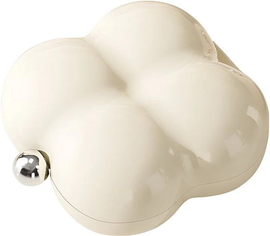 Mini cassettina portatile con 7 contenitori - organizzatore portatile, gioielli - cassettina portatile compatta con 3 coperchi (disegno marshmallow, 7,5x7,5 cm)
